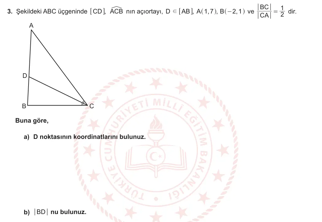 11. Sınıf Matematik 2024-2025 1. Dönem 2. Yazılı 3. Soru görseli
