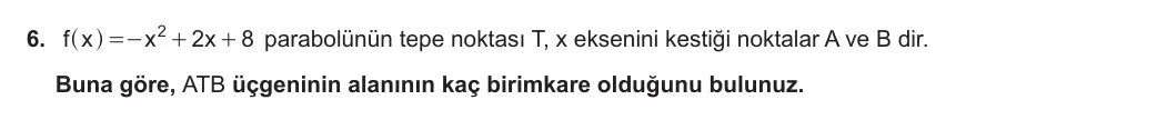11. Sınıf Matematik 2024-2025 1. Dönem 2. Yazılı 6. Soru görseli
