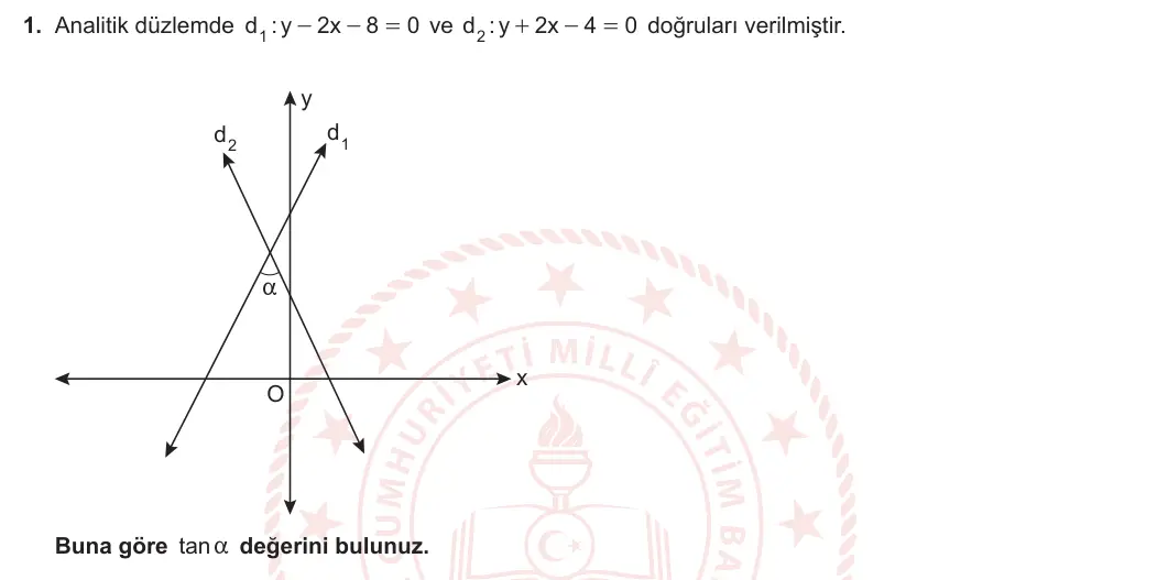 12. Sınıf Matematik 2024-2025 1. Dönem 2. Yazılı 1. Soru görseli