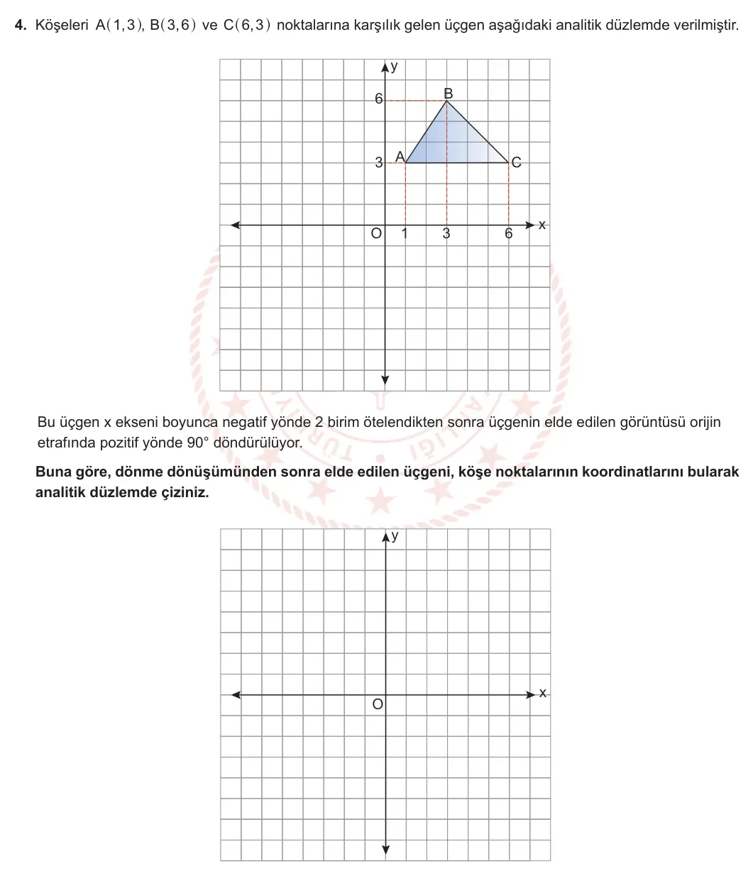 12. Sınıf Matematik 2024-2025 1. Dönem 2. Yazılı 4. Soru görseli