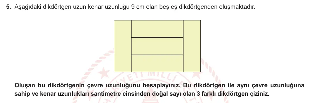 5. Sınıf Matematik 2024-2025 1. Dönem 2. Yazılı 5. Soru görseli