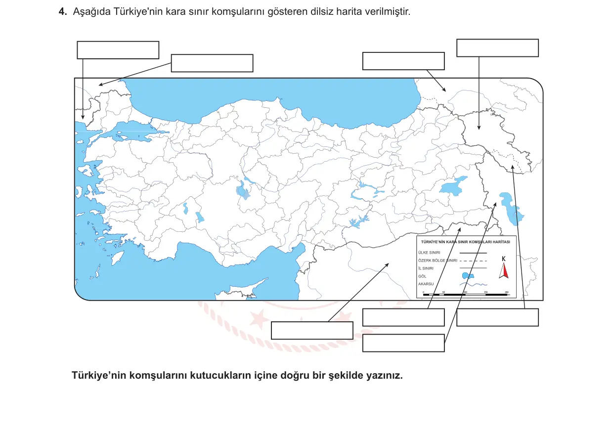 5. Sınıf Sosyal Bilgiler 2024-2025 1. Dönem 2. Yazılı 4. Soru görseli