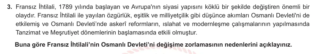 7. Sınıf Sosyal Bilgiler 2024-2025 1. Dönem 2. Yazılı 3. Soru görseli