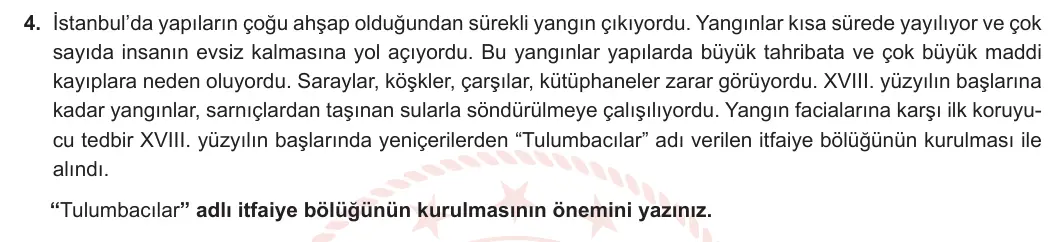 7. Sınıf Sosyal Bilgiler 2024-2025 1. Dönem 2. Yazılı 4. Soru görseli
