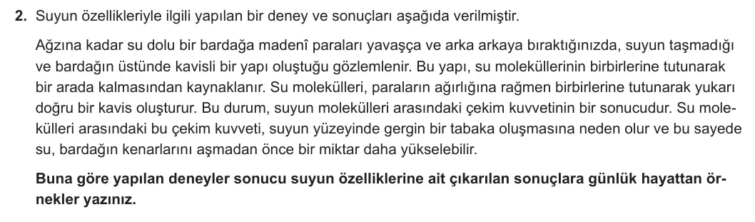 9. Sınıf Biyoloji 2024-2025 2. Dönem 1. Yazılı 2. Soru görseli