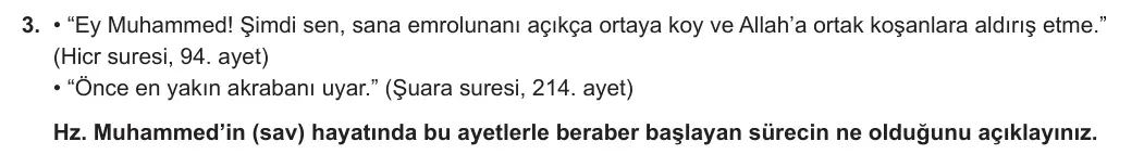 6. Sınıf Din Kültürü ve Ahlak Bilgisi 2024-2025 2. Dönem 1. Yazılı 3. Soru görseli