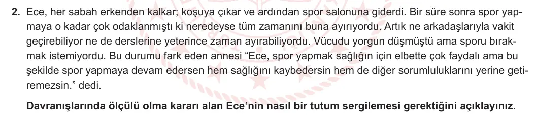 7. Sınıf Din Kültürü ve Ahlak Bilgisi 2024-2025 2. Dönem 1. Yazılı 2. Soru görseli