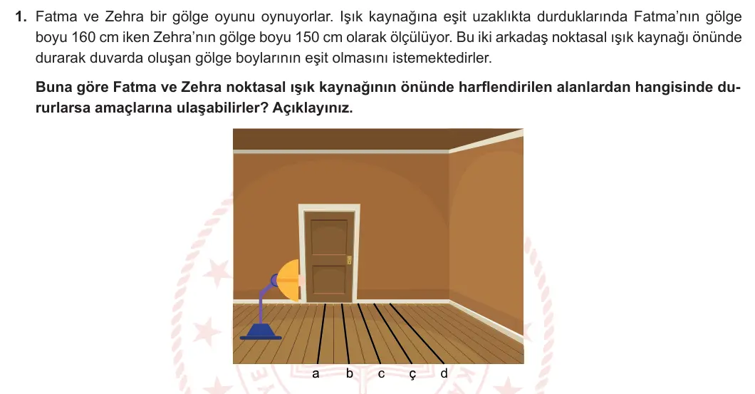 5. Sınıf Fen Bilimleri 2024-2025 2. Dönem 1. Yazılı 1. Soru görseli
