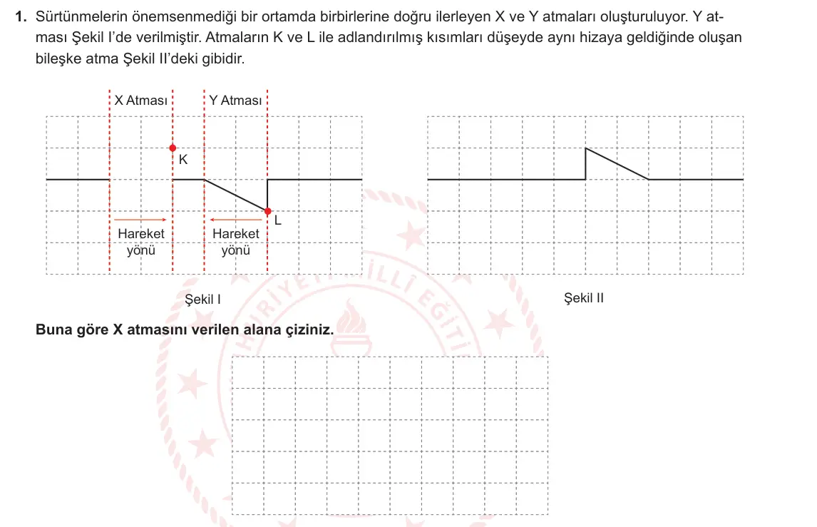 10. Sınıf Fizik 2024-2025 2. Dönem 1. Yazılı 1. Soru görseli
