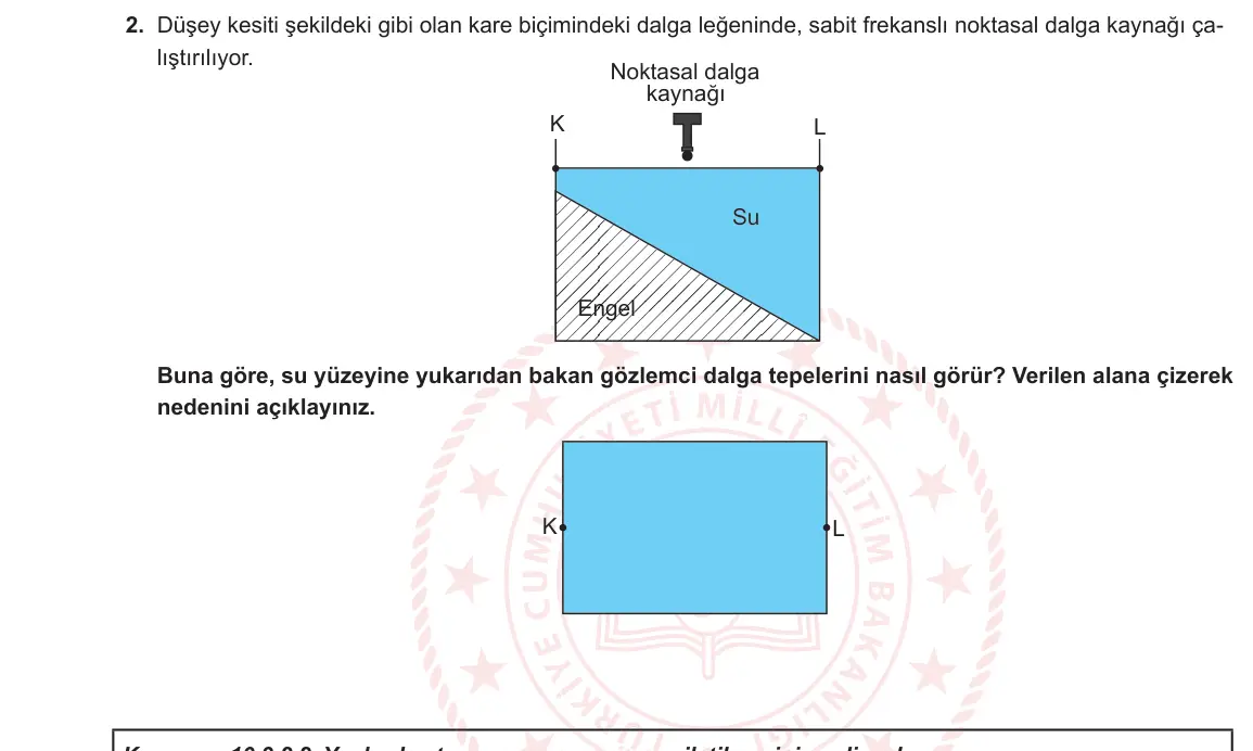 10. Sınıf Fizik 2024-2025 2. Dönem 1. Yazılı 2. Soru görseli