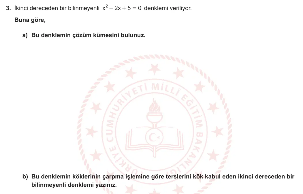 10. Sınıf Matematik 2024-2025 2. Dönem 1. Yazılı 3. Soru görseli