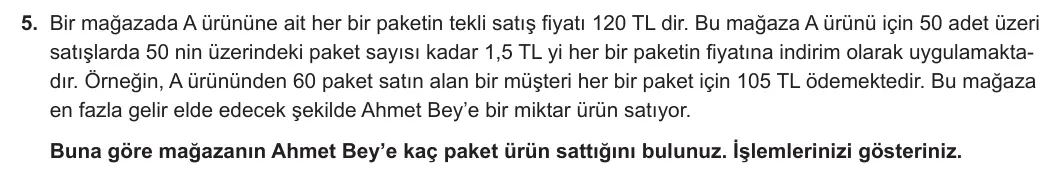 12. Sınıf Matematik 2024-2025 2. Dönem 1. Yazılı 5. Soru görseli