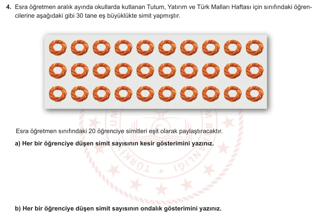 5. Sınıf Matematik 2024-2025 2. Dönem 1. Yazılı 4. Soru görseli
