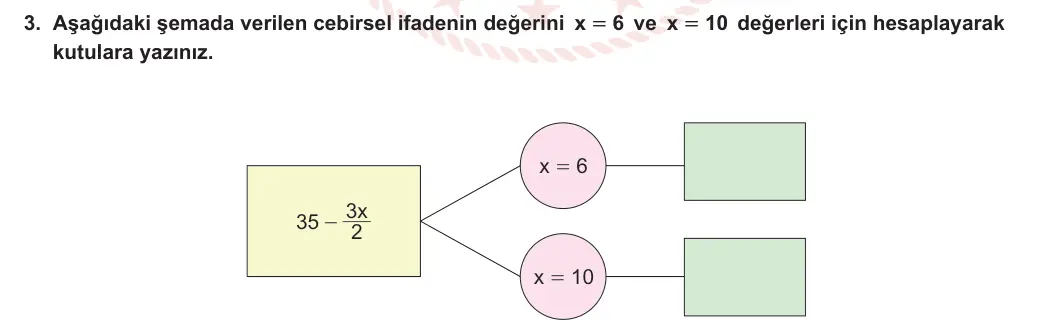 6. Sınıf Matematik 2024-2025 2. Dönem 1. Yazılı 3. Soru görseli