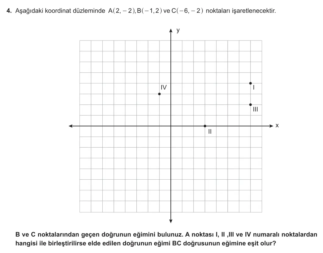 8. Sınıf Matematik 2024-2025 2. Dönem 1. Yazılı 4. Soru görseli