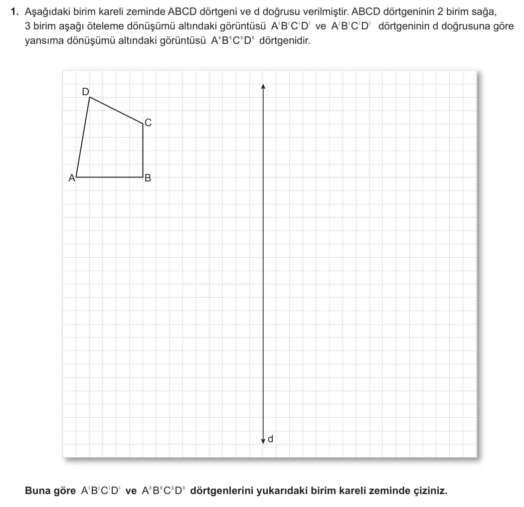 9. Sınıf Matematik 2024-2025 2. Dönem 1. Yazılı 1. Soru görseli (1/2)
