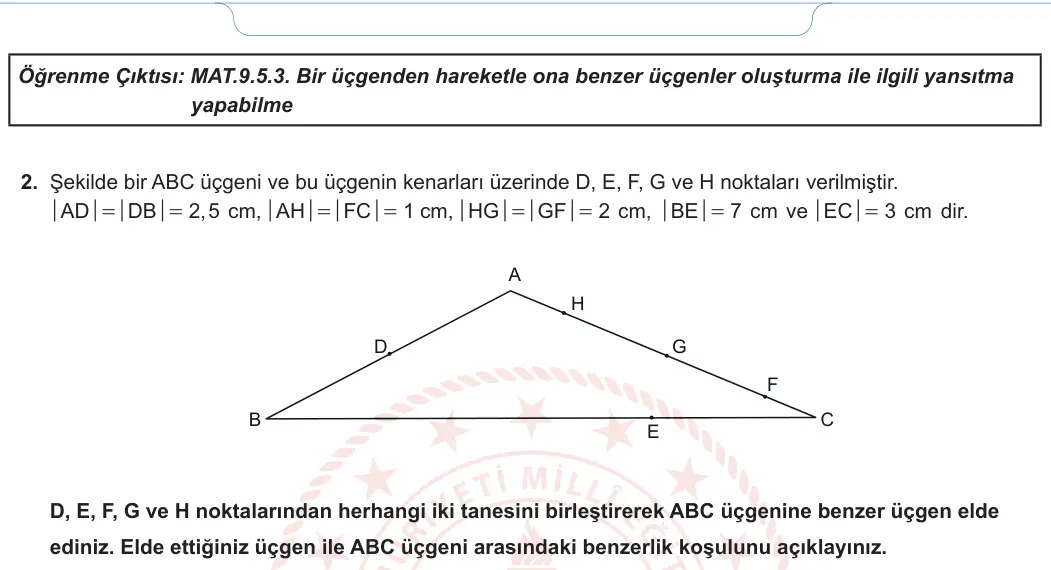 9. Sınıf Matematik 2024-2025 2. Dönem 1. Yazılı 1. Soru görseli (2/2)