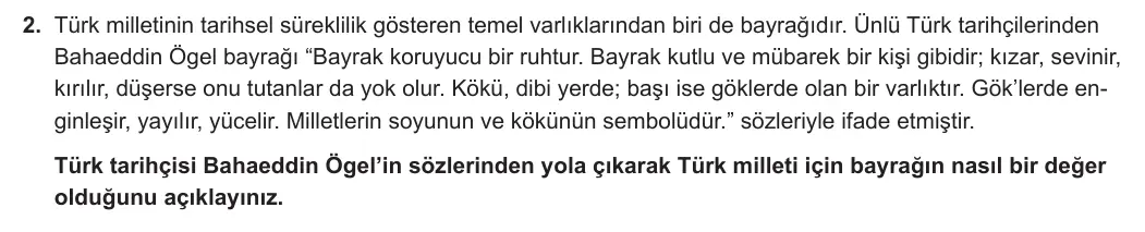 11. Sınıf Tarih 2024-2025 2. Dönem 1. Yazılı 2. Soru görseli