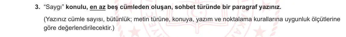11. Sınıf Türk Dili ve Edebiyatı 2024-2025 2. Dönem 1. Yazılı 3. Soru görseli