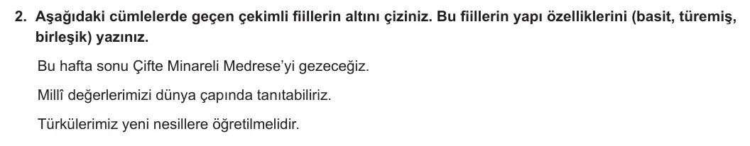 7. Sınıf Türkçe 2024-2025 2. Dönem 1. Yazılı 2. Soru görseli