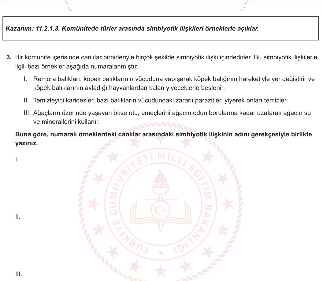 11. Sınıf Biyoloji 2024-2025 2. Dönem 2. Yazılı 2. Soru görseli (2/2)