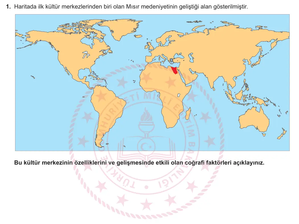 11. Sınıf Coğrafya 2024-2025 2. Dönem 2. Yazılı 1. Soru görseli (1/2)