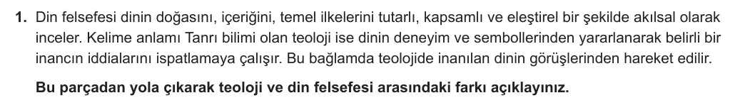 10. Sınıf Felsefe 2024-2025 2. Dönem 2. Yazılı 1. Soru görseli