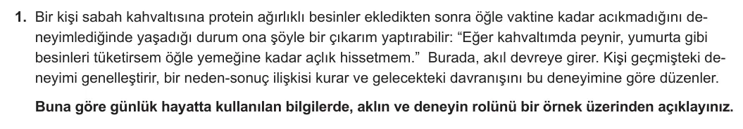 11. Sınıf Felsefe 2024-2025 2. Dönem 2. Yazılı 1. Soru görseli