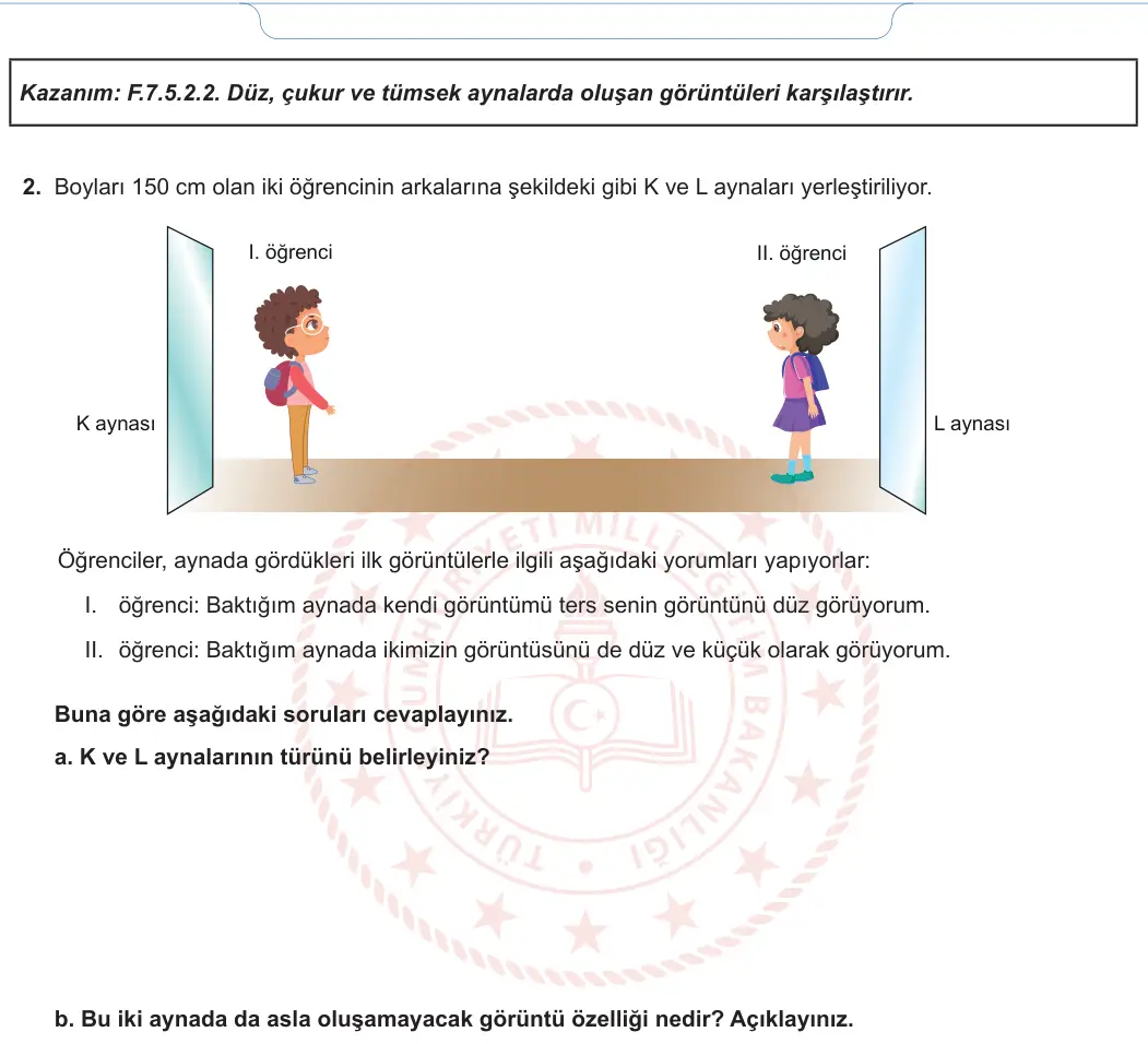 7. Sınıf Fen Bilimleri 2024-2025 2. Dönem 2. Yazılı 1. Soru görseli (2/2)