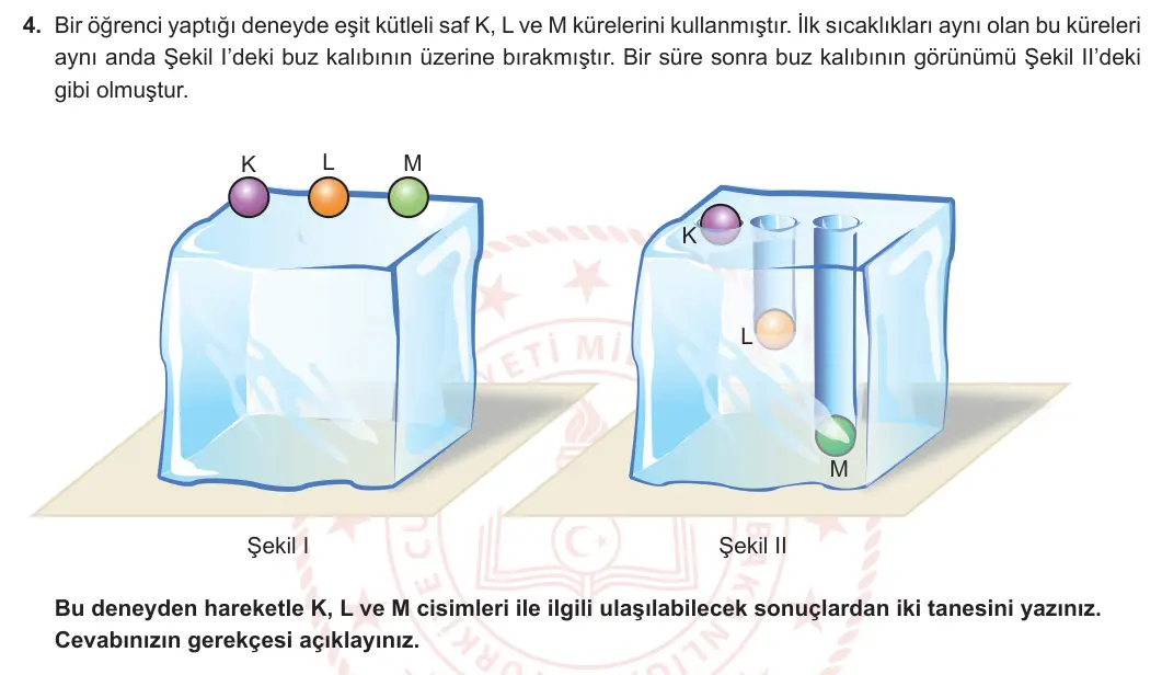 8. Sınıf Fen Bilimleri 2024-2025 2. Dönem 2. Yazılı 4. Soru görseli