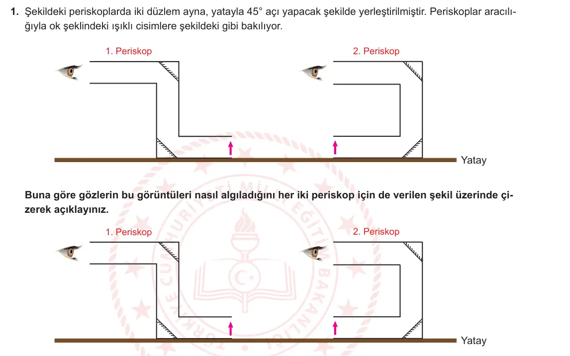 10. Sınıf Fizik 2024-2025 2. Dönem 2. Yazılı 1. Soru görseli