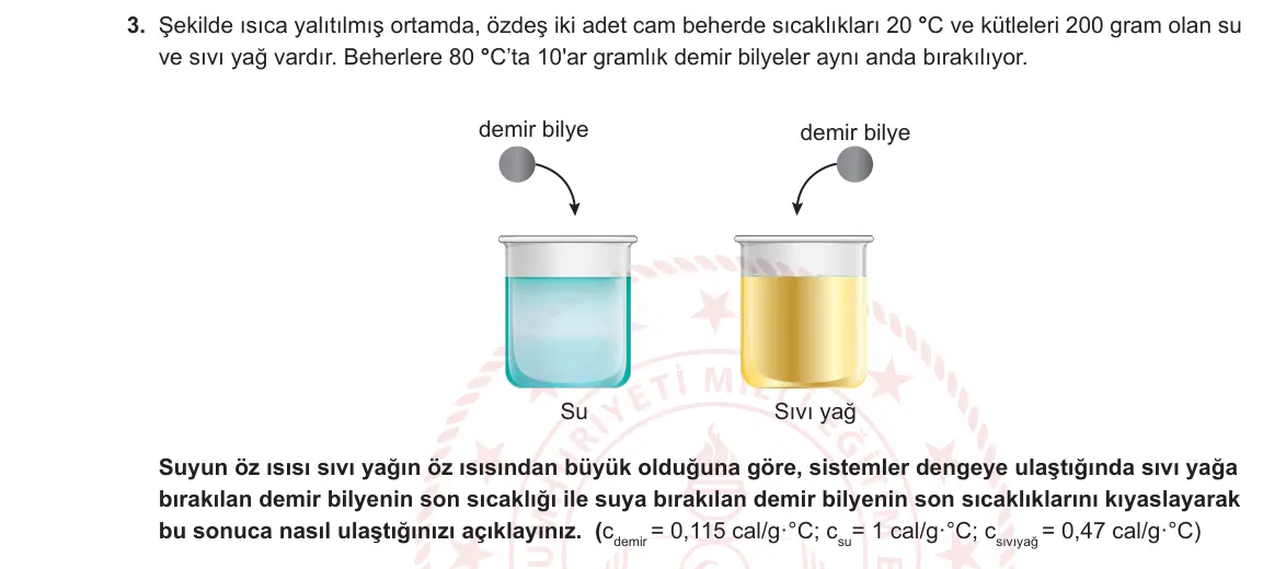 9. Sınıf Fizik 2024-2025 2. Dönem 2. Yazılı 3. Soru görseli