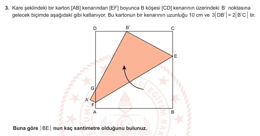 10. Sınıf Matematik 2024-2025 2. Dönem 2. Yazılı 3. Soru görseli