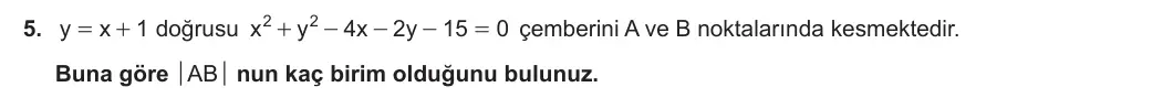 12. Sınıf Matematik 2024-2025 2. Dönem 2. Yazılı 5. Soru görseli