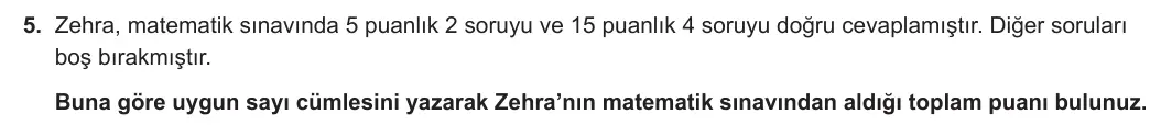 5. Sınıf Matematik 2024-2025 2. Dönem 2. Yazılı 5. Soru görseli