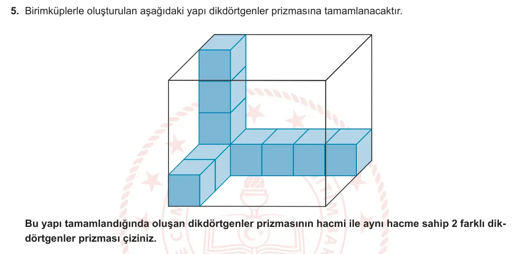 6. Sınıf Matematik 2024-2025 2. Dönem 2. Yazılı 5. Soru görseli