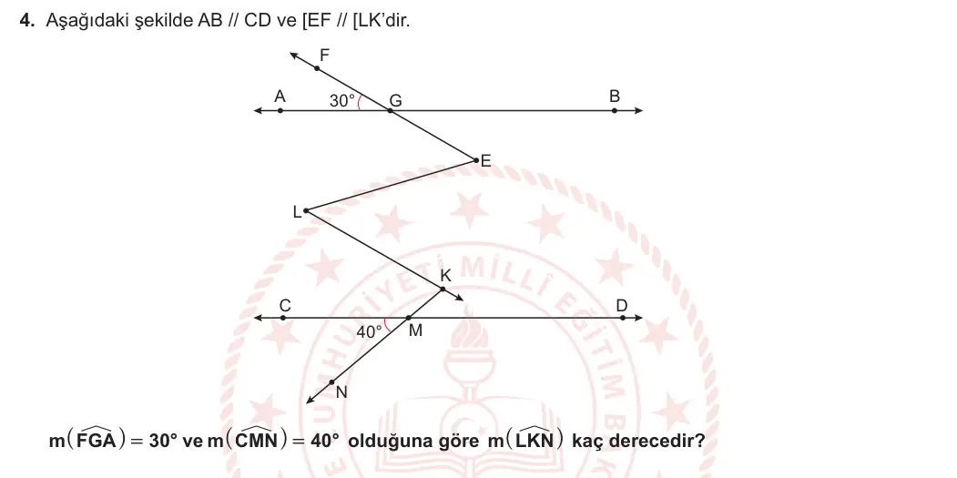 7. Sınıf Matematik 2024-2025 2. Dönem 2. Yazılı 4. Soru görseli
