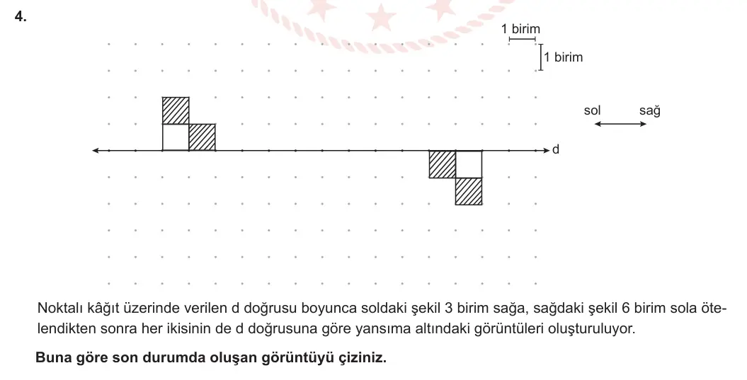 8. Sınıf Matematik 2024-2025 2. Dönem 2. Yazılı 4. Soru görseli