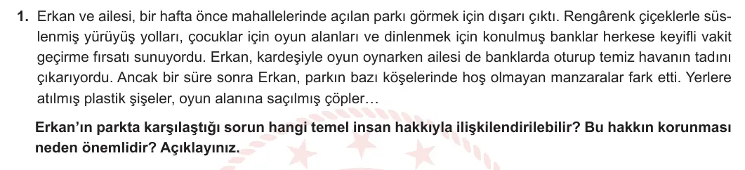 5. Sınıf Sosyal Bilgiler 2024-2025 2. Dönem 2. Yazılı 1. Soru görseli