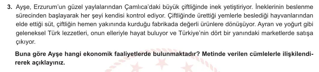 5. Sınıf Sosyal Bilgiler 2024-2025 2. Dönem 2. Yazılı 3. Soru görseli