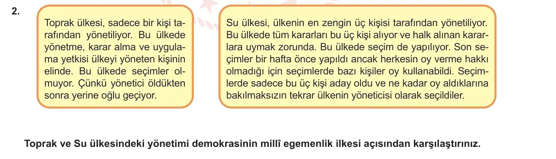 6. Sınıf Sosyal Bilgiler 2024-2025 2. Dönem 2. Yazılı 2. Soru görseli