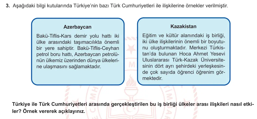 6. Sınıf Sosyal Bilgiler 2024-2025 2. Dönem 2. Yazılı 3. Soru görseli