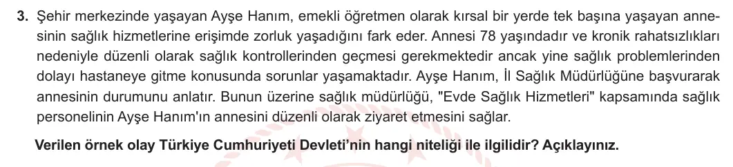 7. Sınıf Sosyal Bilgiler 2024-2025 2. Dönem 2. Yazılı 3. Soru görseli