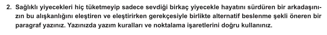 5. Sınıf Türkçe 2024-2025 2. Dönem 2. Yazılı 2. Soru görseli
