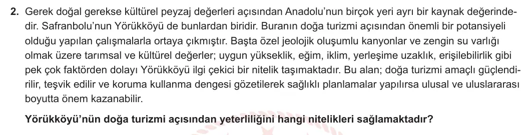 7. Sınıf Türkçe 2024-2025 2. Dönem 2. Yazılı 2. Soru (MEB Yayınları) görseli