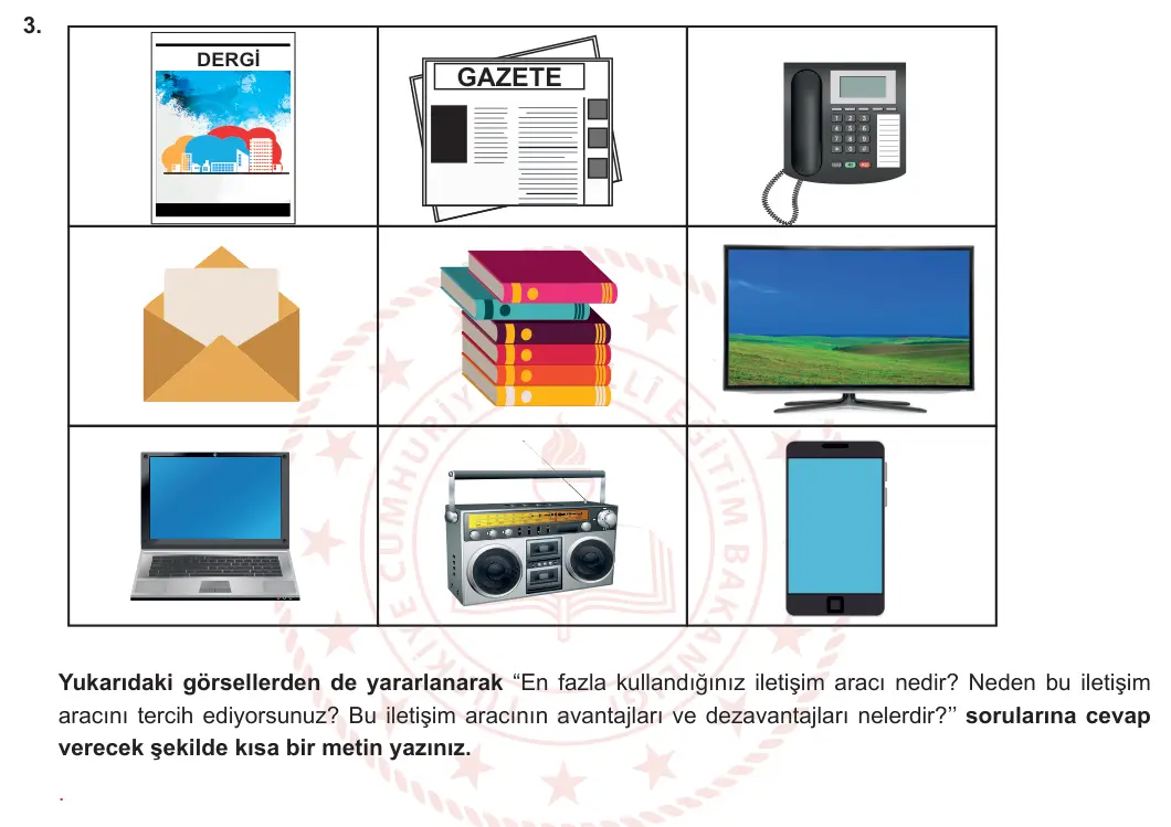 7. Sınıf Türkçe 2024-2025 2. Dönem 2. Yazılı 3. Soru (MEB Yayınları) görseli