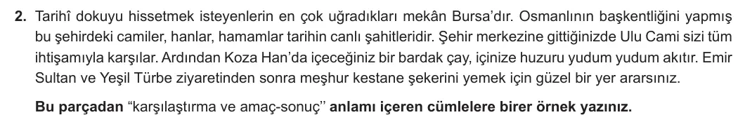 7. Sınıf Türkçe 2024-2025 2. Dönem 2. Yazılı 2. Soru (Özgün Yayınları) görseli