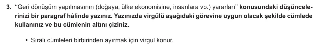 8. Sınıf Türkçe 2024-2025 2. Dönem 2. Yazılı 3. Soru görseli