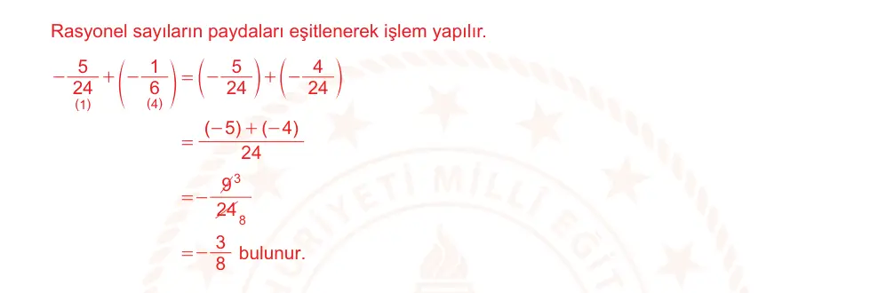 7. Sınıf Matematik 2024-2025 1. Dönem 2. Yazılı Ortak Sınav 1. Soru (Öğle Oturumu, Mazeret Sınavı) resmi çözüm görseli