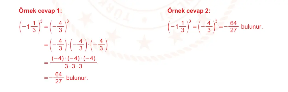 7. Sınıf Matematik 2024-2025 1. Dönem 2. Yazılı Ortak Sınav 2. Soru (Sabah Oturumu, Mazeret Sınavı) resmi çözüm görseli